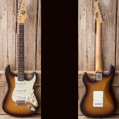 S-Style / “2 Tone / Chocolate Burst”/ Med. Aging/ 7 lbs. 1 oz.