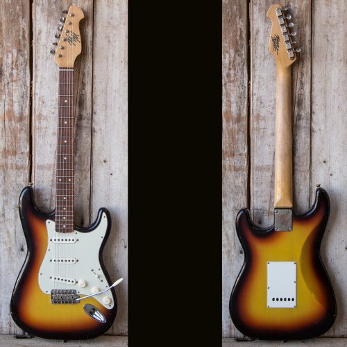 S-Style / “3 Tone Sunburst / Target Burst”/ Light Aging/ 6 lbs. 15 oz.