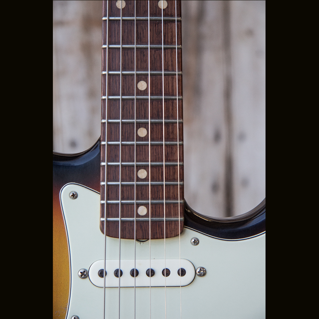 S-Style / "3 Tone Sunburst / Target Burst"/ Light Aging/ 6 lbs. 15 oz. - Image 8